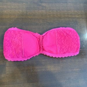 Hollister Hot Pink Lace Bandeau Bra